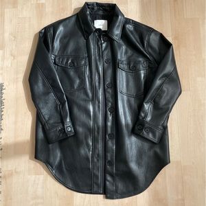 Aritzia oversized faux soft leather jacket